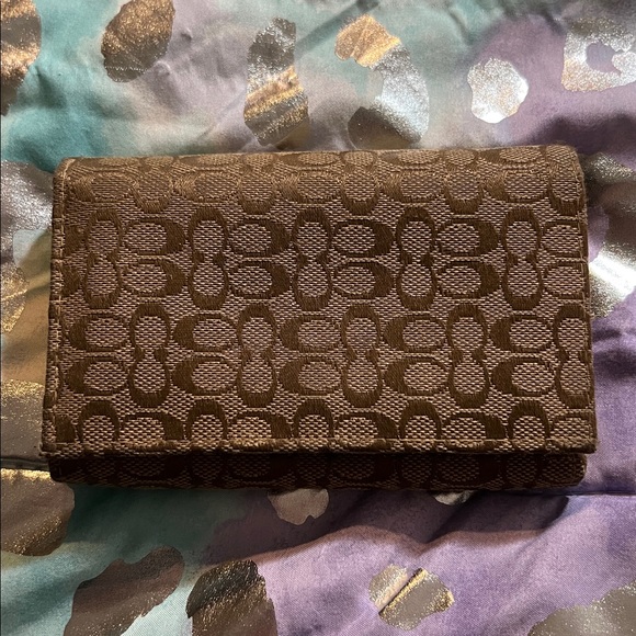Coach Rehab Brown Monogram Wallet - Picture 1 of 10